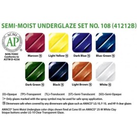 Set 108 Semi-Moist Amaco Underglaze Set